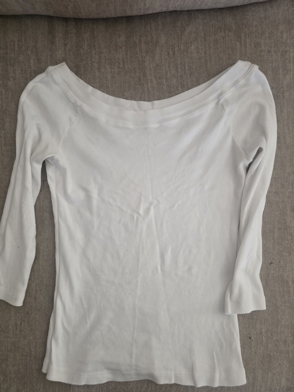 Brandy Melville White Scoop Neck Long Sleeve Top